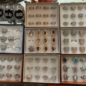 82 Women's Ring, 4 Men’s Ring & 3 Pairs of Earrings Costume Jewelry